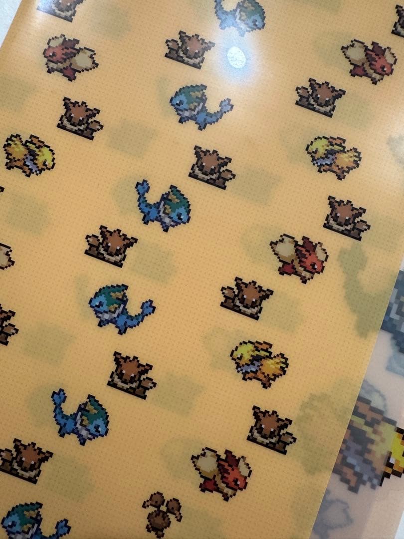 ポケモン　ブイズ　ドット絵　5PクリアファイルA4（ピカチュウとブイズ）