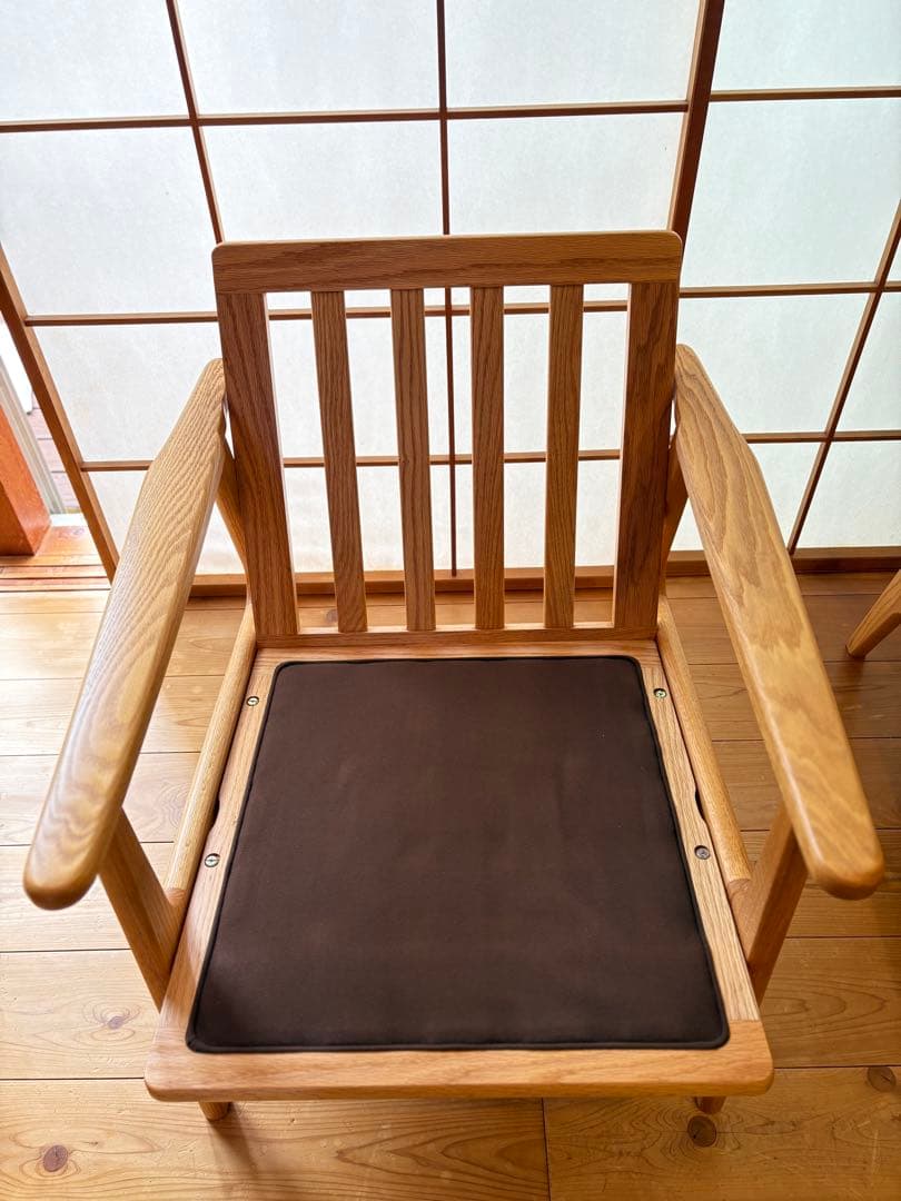 マルニ木工　マルニ60オークフレーム2シーターキノママ　帆布マスタード