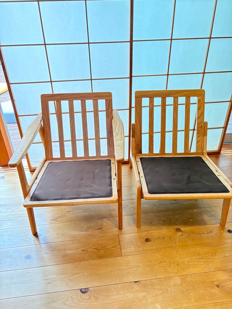 マルニ木工　マルニ60オークフレーム2シーターキノママ　帆布マスタード