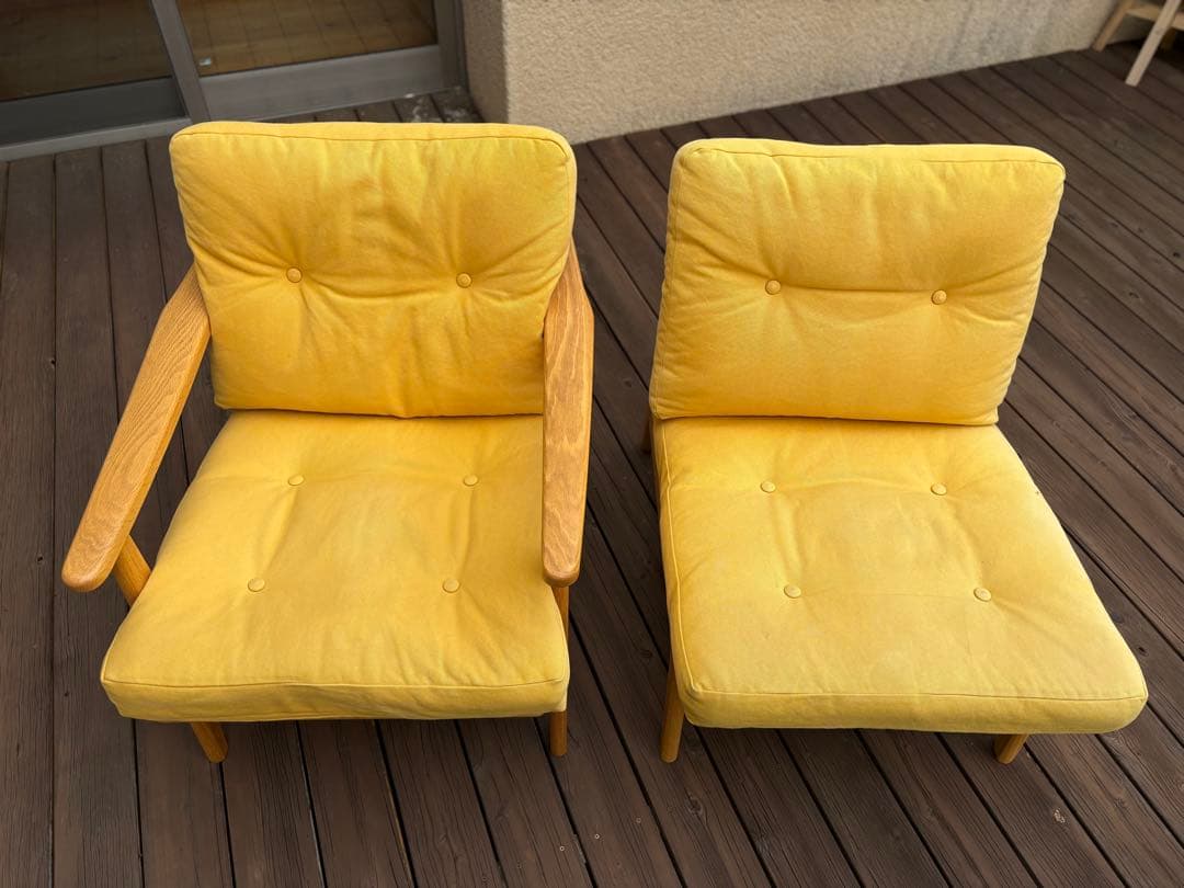 マルニ木工　マルニ60オークフレーム2シーターキノママ　帆布マスタード