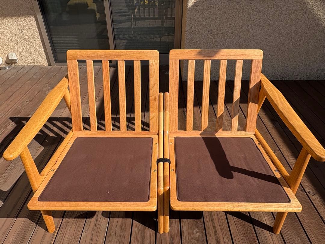 マルニ木工　マルニ60オークフレーム2シーターキノママ　帆布マスタード