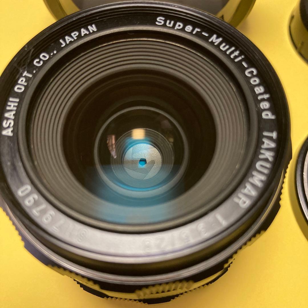 整備済美品 M42 TAKUMAR 28mm F3.5 純正角型フード タクマー