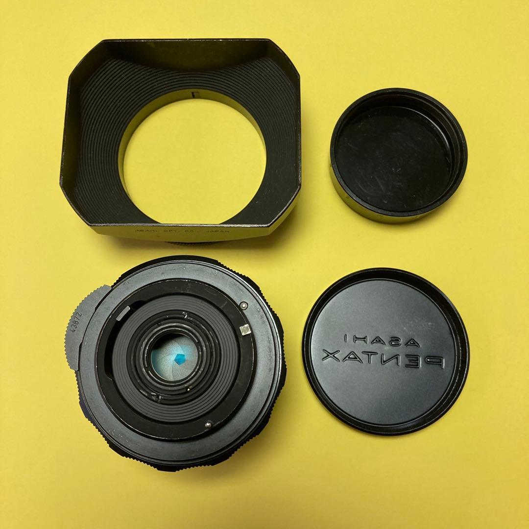 整備済美品 M42 TAKUMAR 28mm F3.5 純正角型フード タクマー