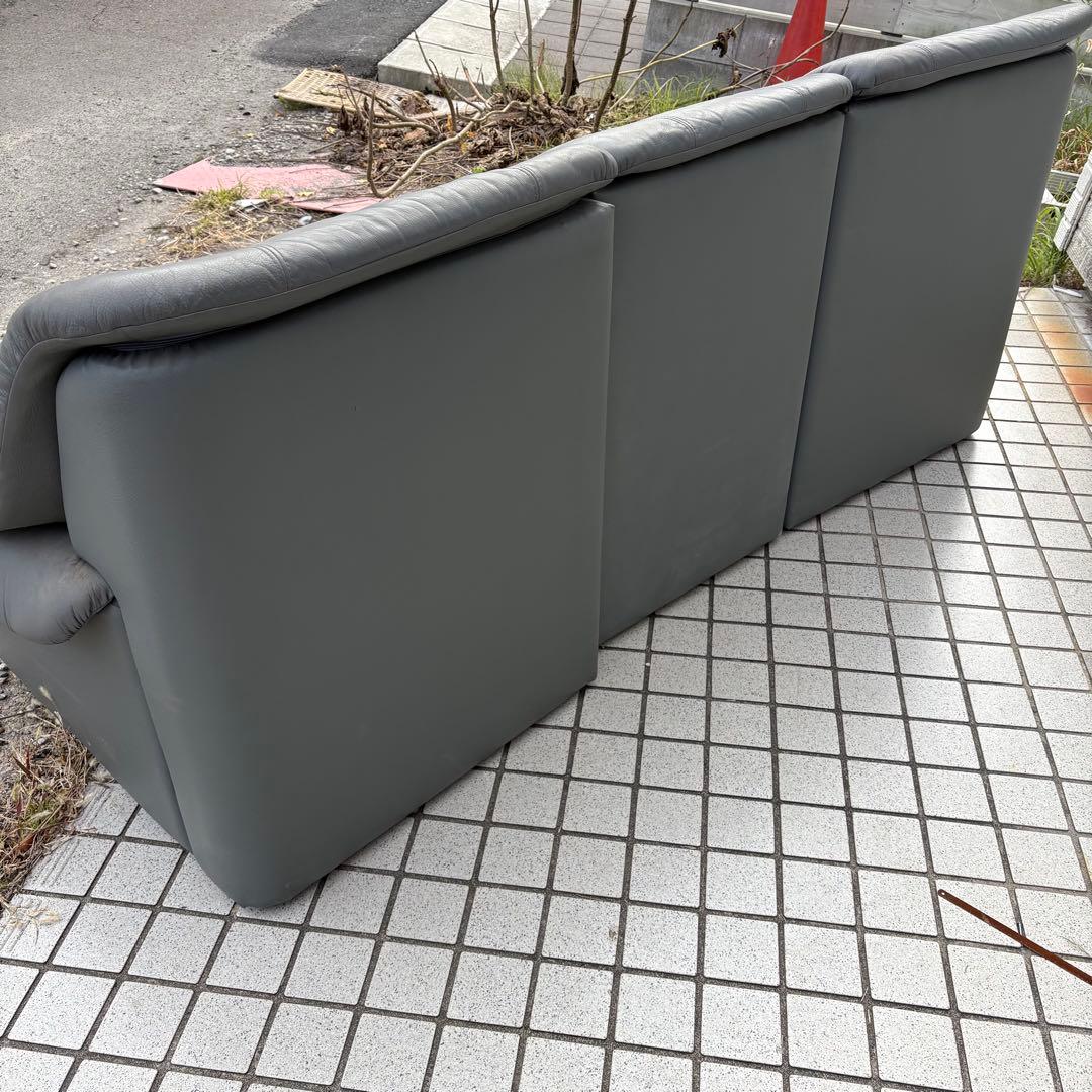 北欧レトロ レザーソファー 三人掛けソファー ラグジュアリー ビンテージ グレー