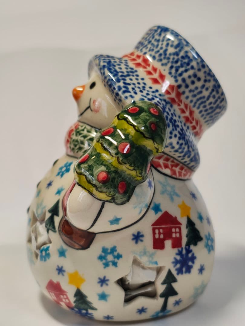 ポーリッシュポタリー　「モミの木を持った雪人形」UNIKAT　VENA社