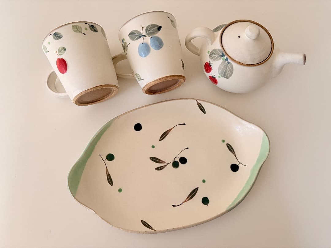 笠間焼 セット マグカップ ティーポット お皿