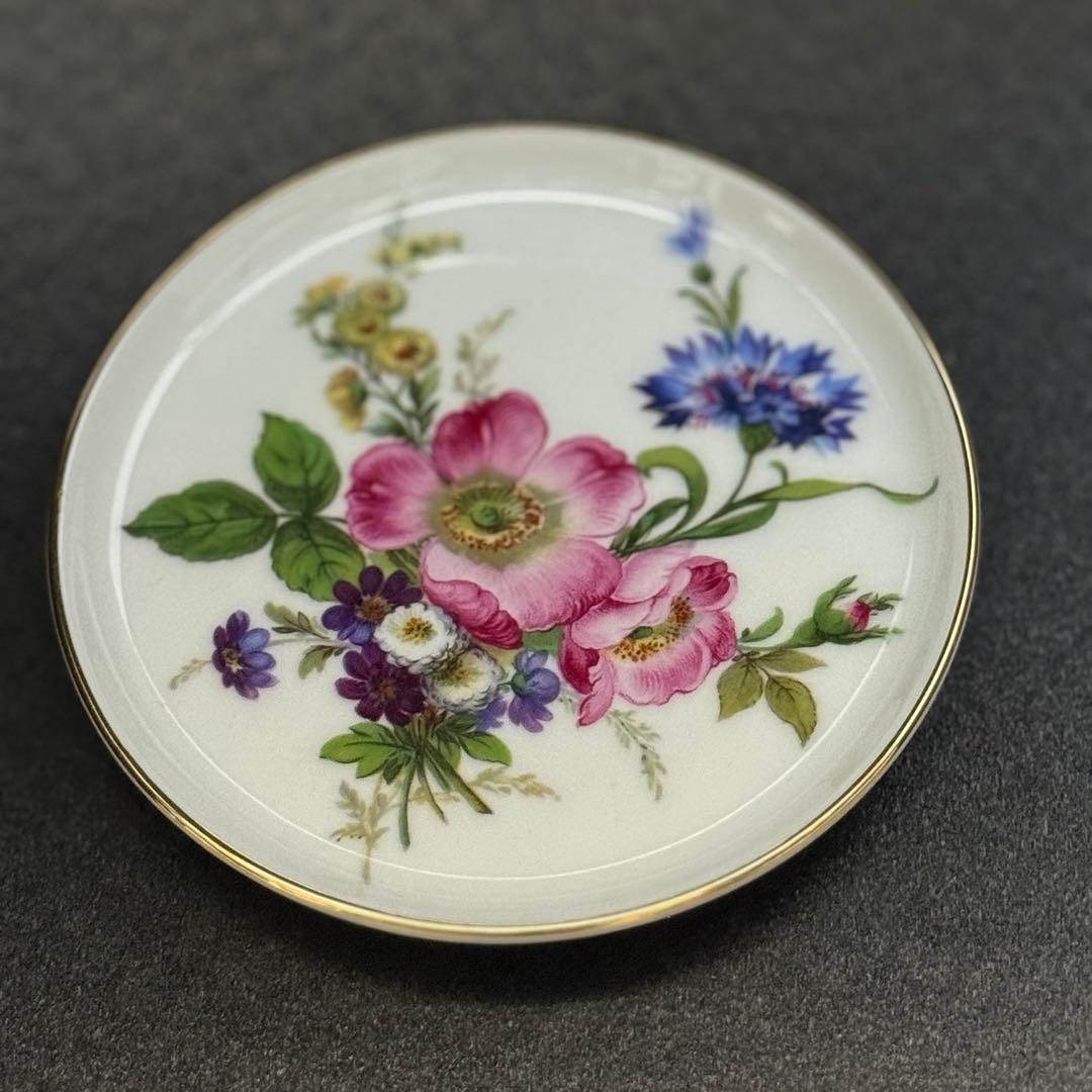 西ドイツ製　フルステンベルク　小皿 3枚セット 花柄 金彩 箱付 ヴィンテージ