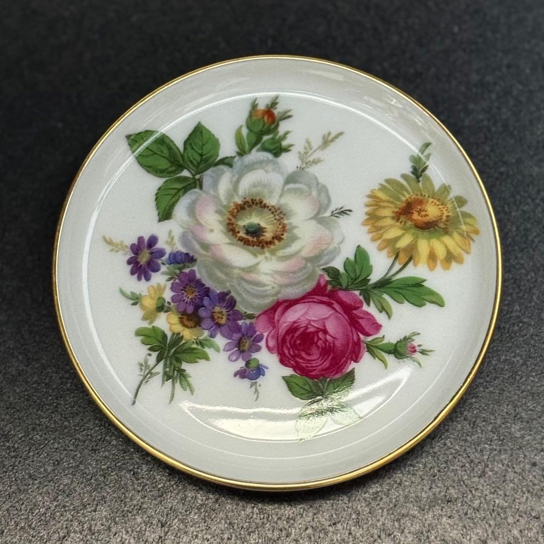 西ドイツ製　フルステンベルク　小皿 3枚セット 花柄 金彩 箱付 ヴィンテージ
