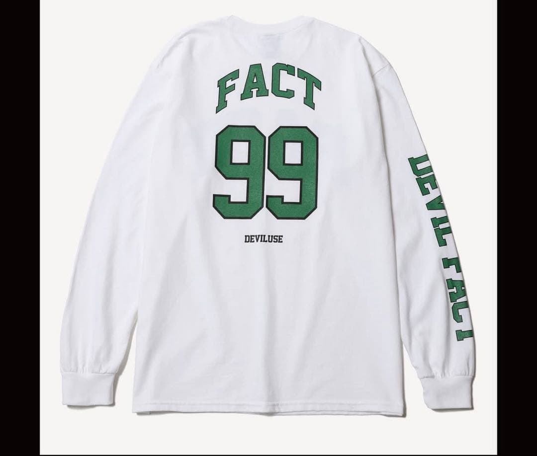 FACT×Deviluse ロングスリーブTシャツ 白