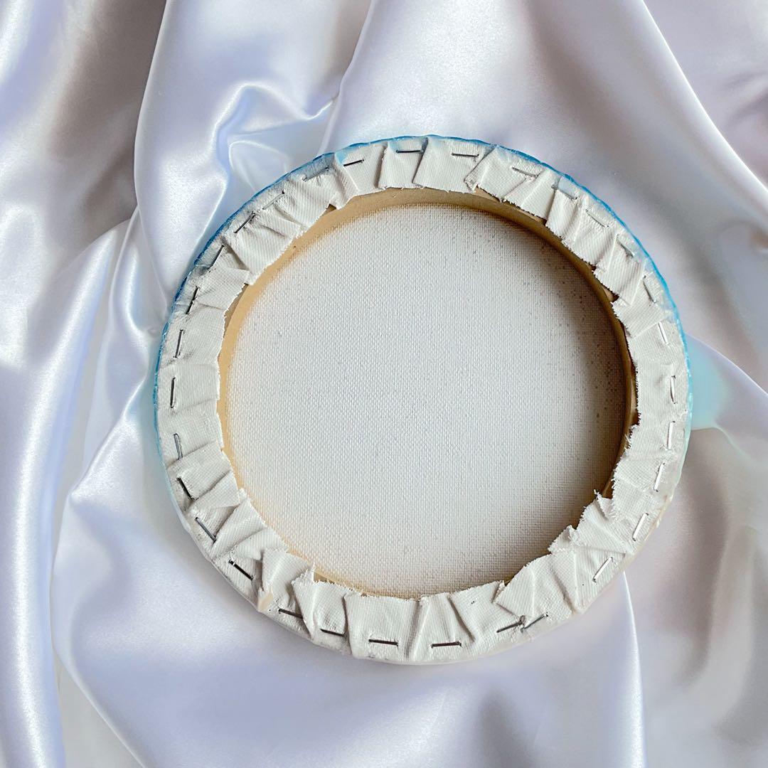 オーシャンレジンアート　キャンバス　レジンアート　円形　中　石垣ブルー