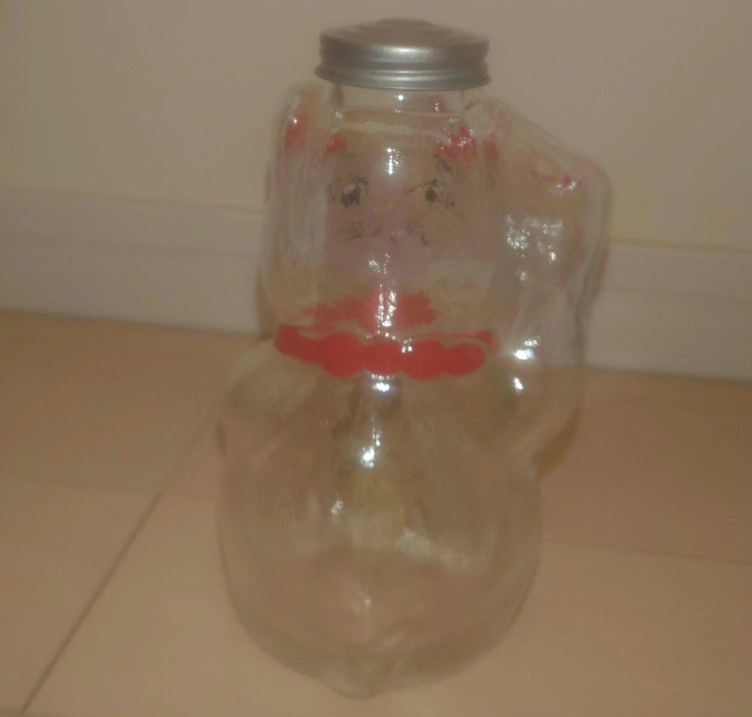 廣田硝子　Hirota Glass 置物 招き猫 菓子ビン 小 新品未使用品