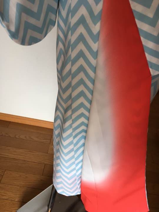 ☆袷せの着物☆手縫い☆ぼかし八掛☆
