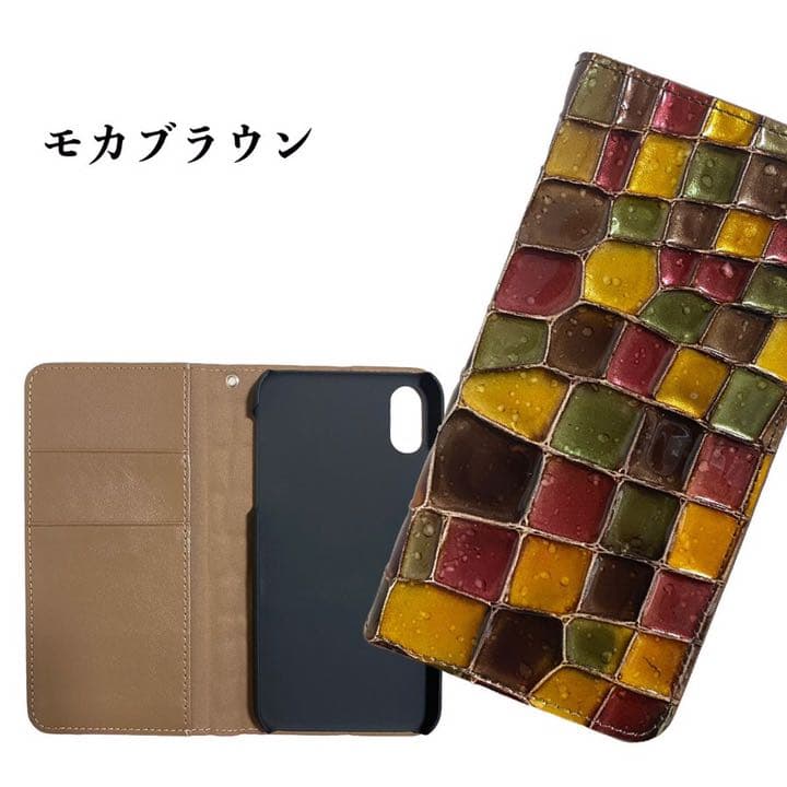 iPhone 11 Pro 本革 ステンドグラス 牛革 マグネット