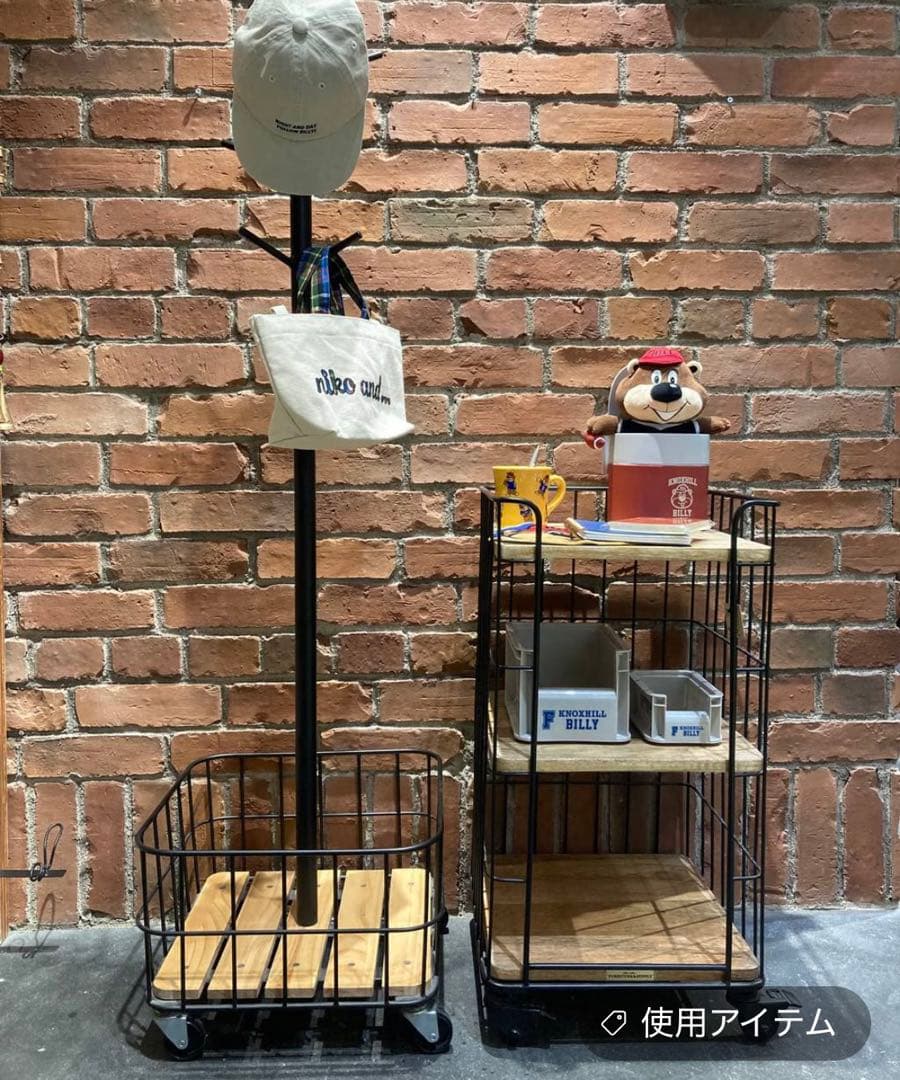 ✨新品【niko and...キャスターラックスクエア収納.三段ワゴン】大人気！