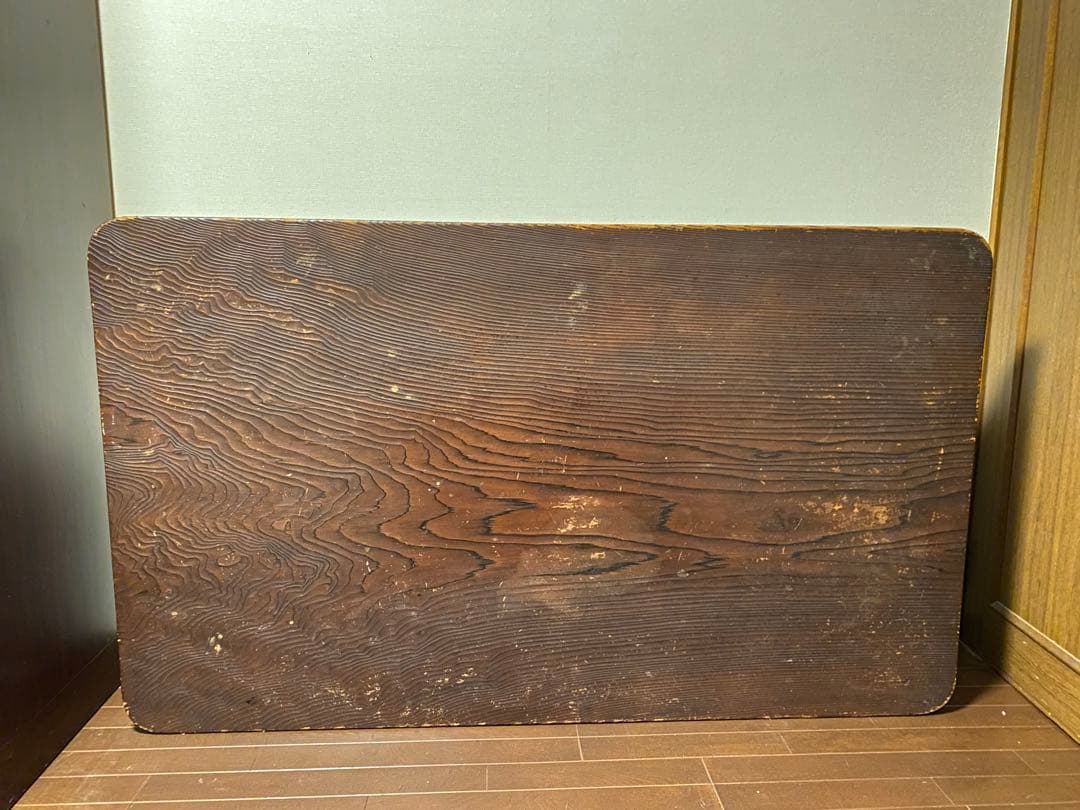 希少◾️美しい年輪　屋久杉 浮造り 無垢  一枚板 座卓  昭和初期〜中期