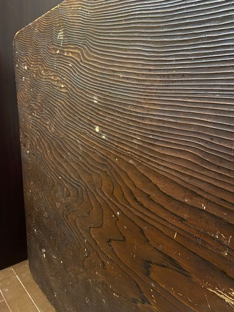 希少◾️美しい年輪　屋久杉 浮造り 無垢  一枚板 座卓  昭和初期〜中期