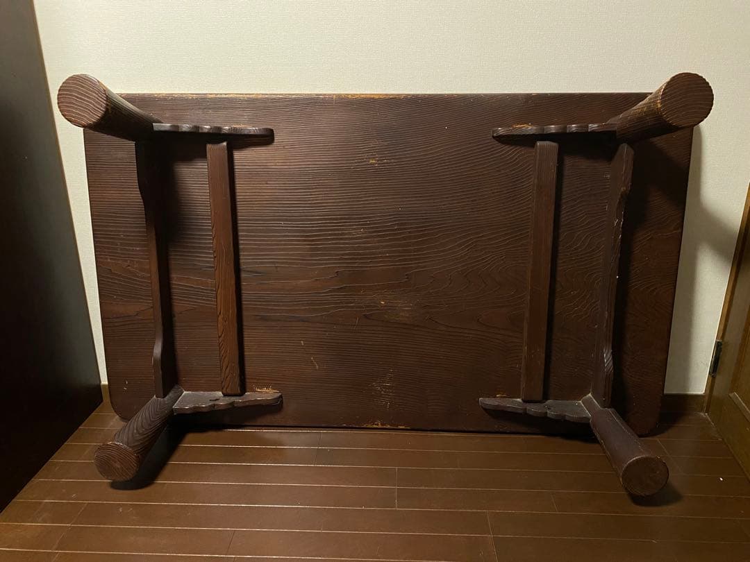 希少◾️美しい年輪　屋久杉 浮造り 無垢  一枚板 座卓  昭和初期〜中期