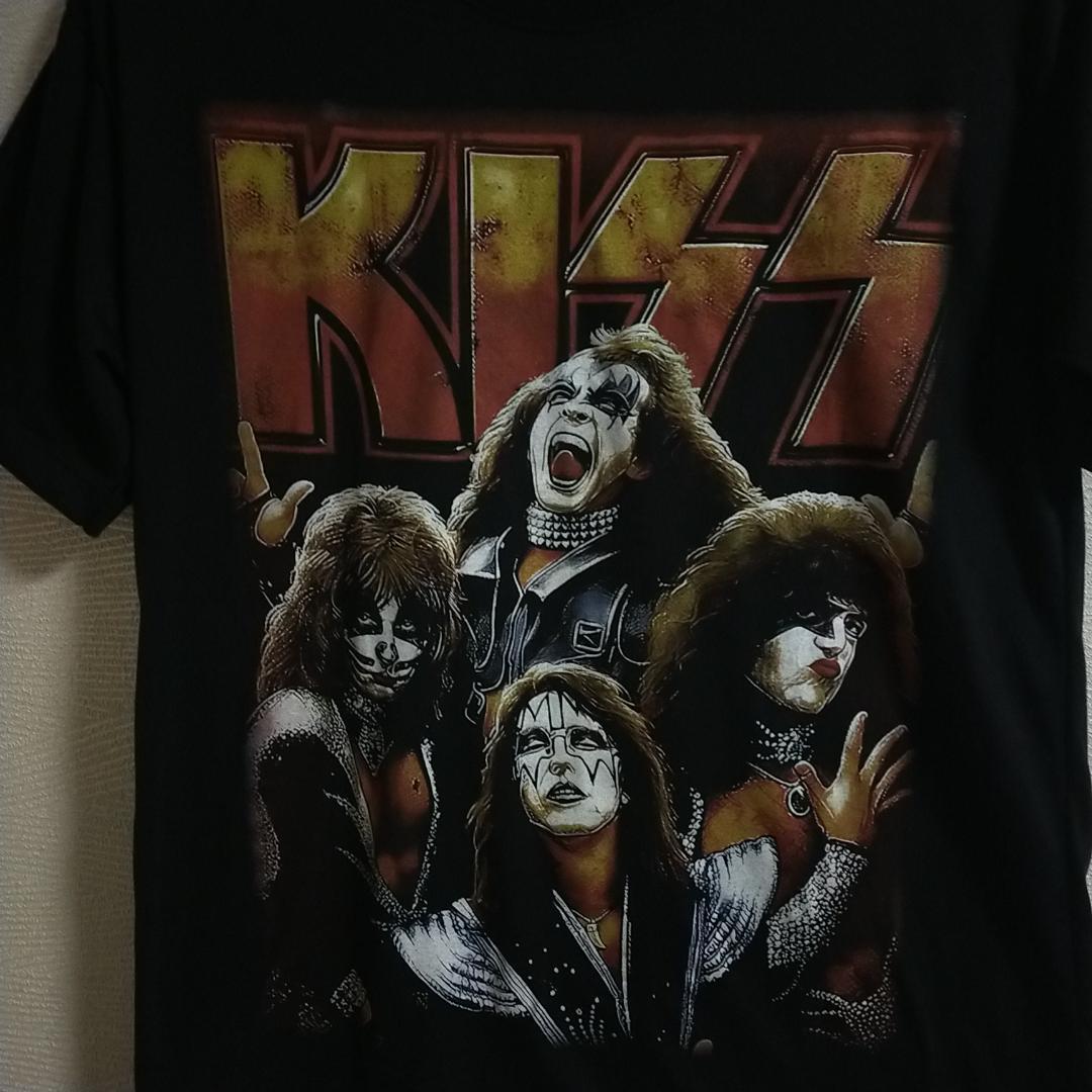 美品　KISS メンバー　Tシャツ　大き目プリント　黒　XL ハーリケン