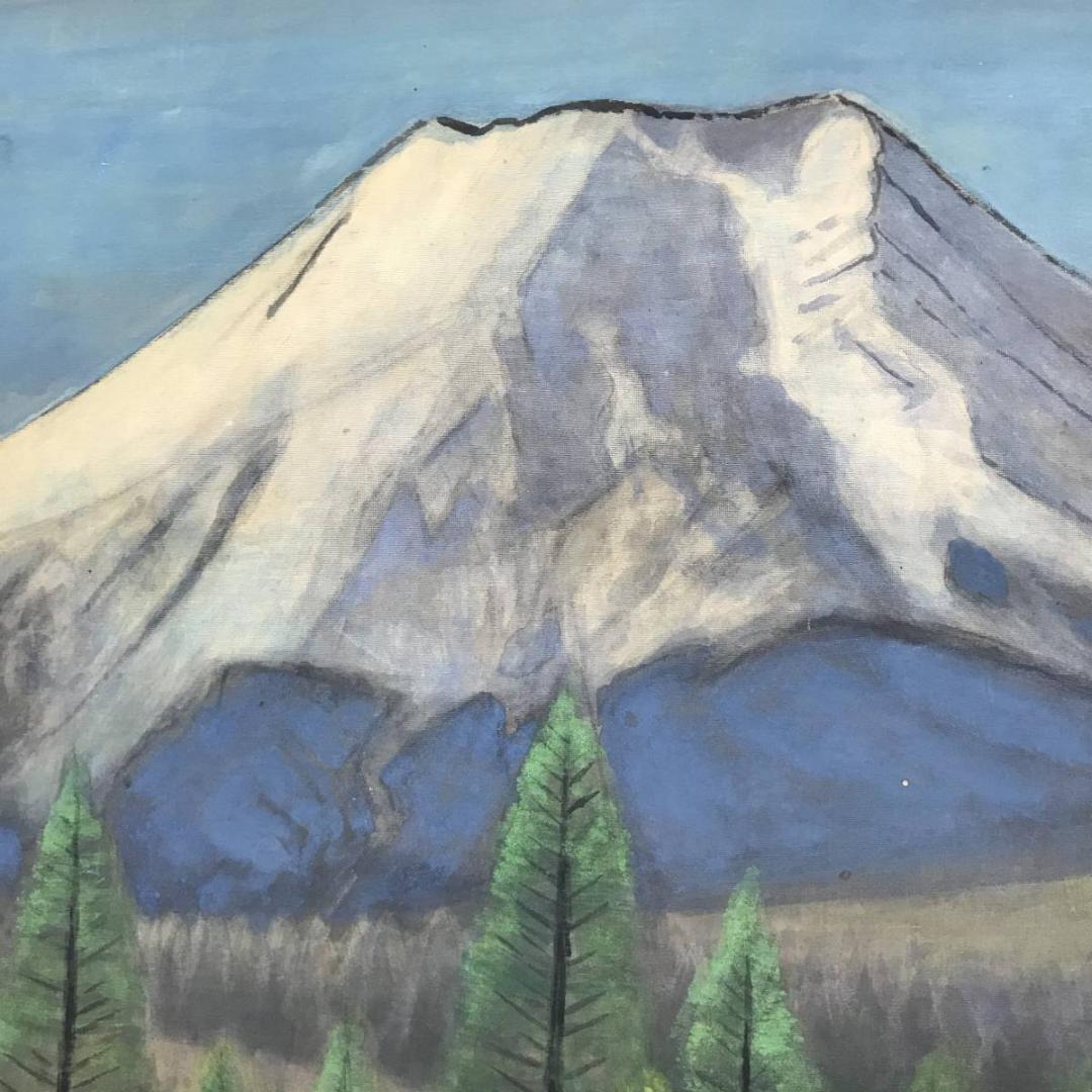 【真作】中野草雲/高原ノ富士/富士山図/山水図/掛軸/名家伝来/AC-219