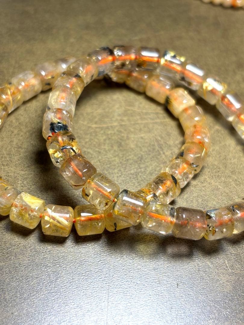 ゴールドタイチンルチルブレス約4〜9.2㎜（新品未使用）金運最強4個まとめ売り