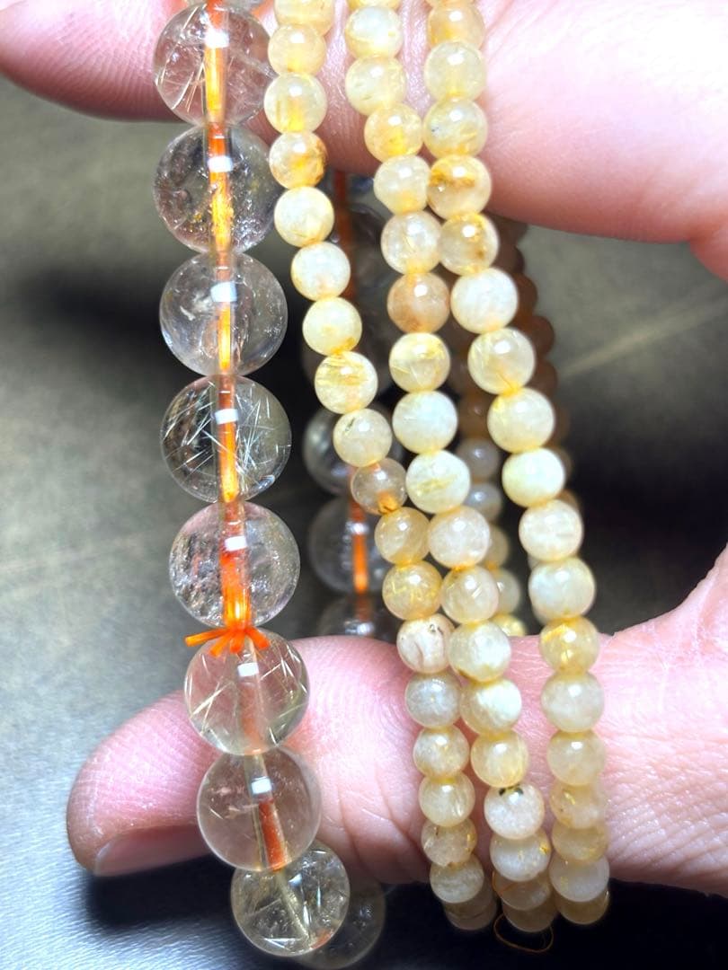 ゴールドタイチンルチルブレス約4〜9.2㎜（新品未使用）金運最強4個まとめ売り