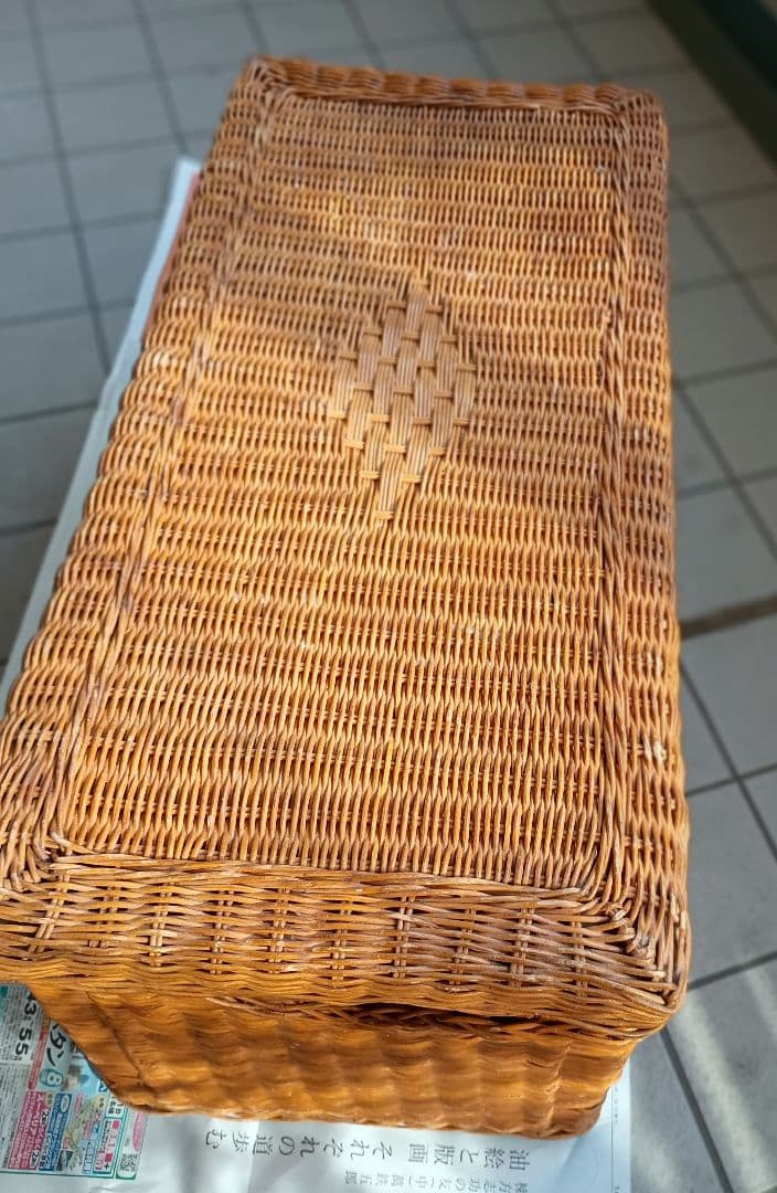 籐　座れる収納　アンティーク