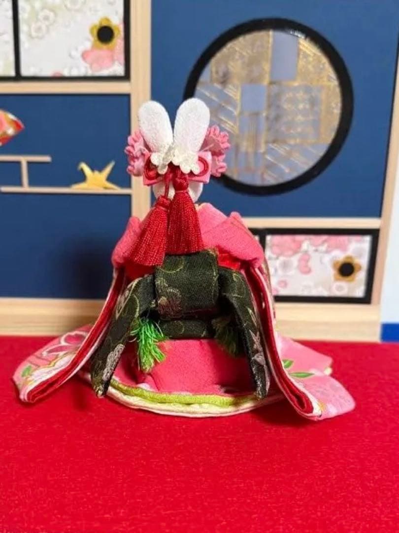 雛祭　桃の節句　雛人形　創作ちりめんうさぎ人形　おひな様　ひな祭り　ちりめん細工