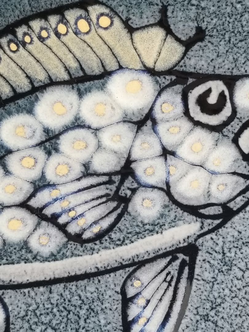 勝尾青龍洞　皿　信楽焼　魚絵