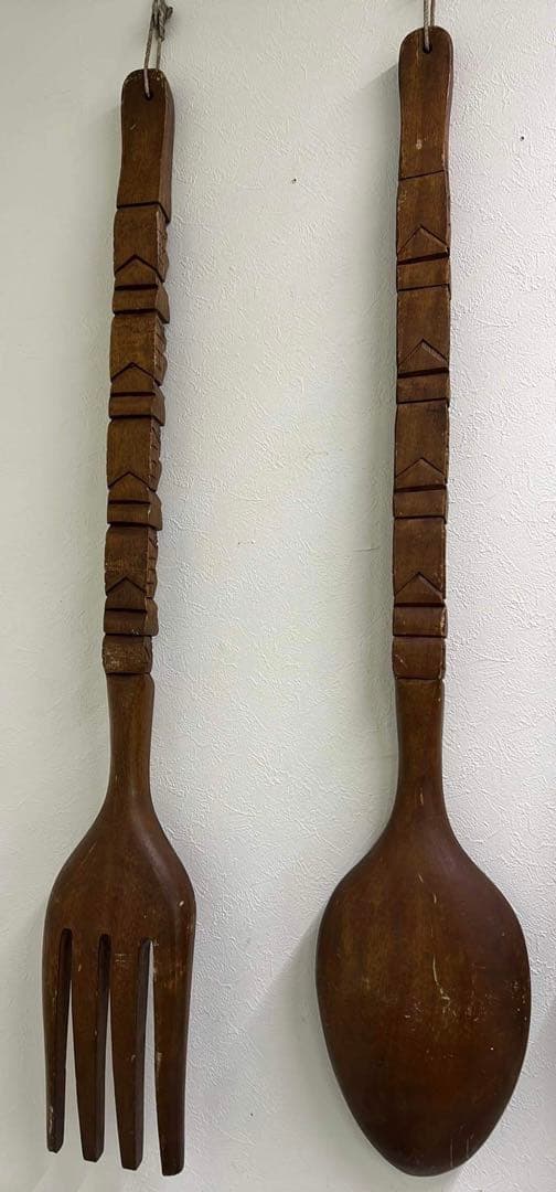 木彫り 木製 スプーン フォーク 4本セット
