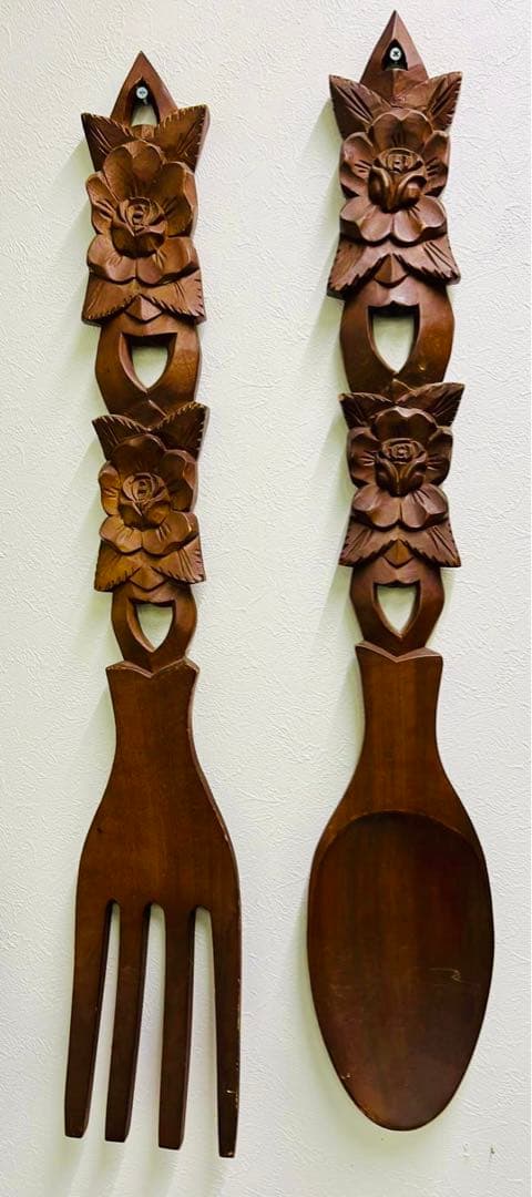 木彫り 木製 スプーン フォーク 4本セット
