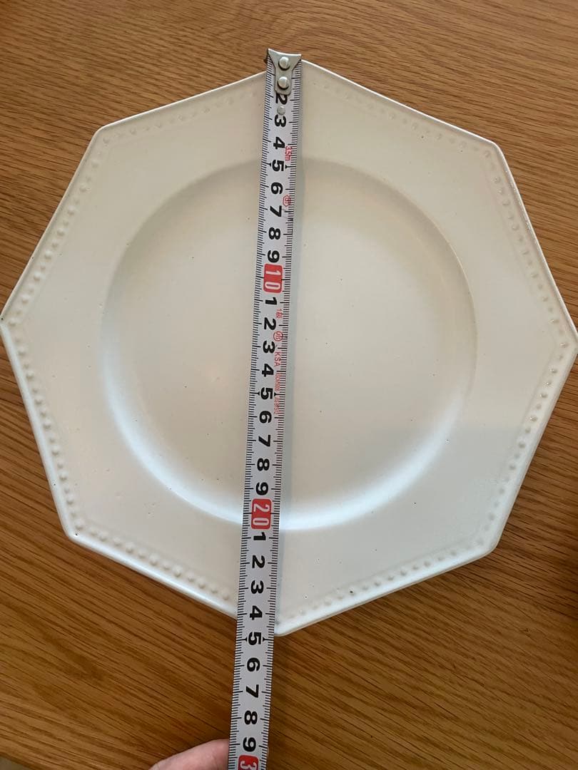 吉田健宗/白釉/オクトゴナル丸皿プレート　２枚セット