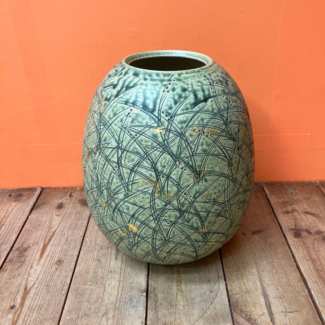 C-壁 清水焼 京焼 花瓶 花器 陶器 伝統工芸 金彩 和モダン インテリア