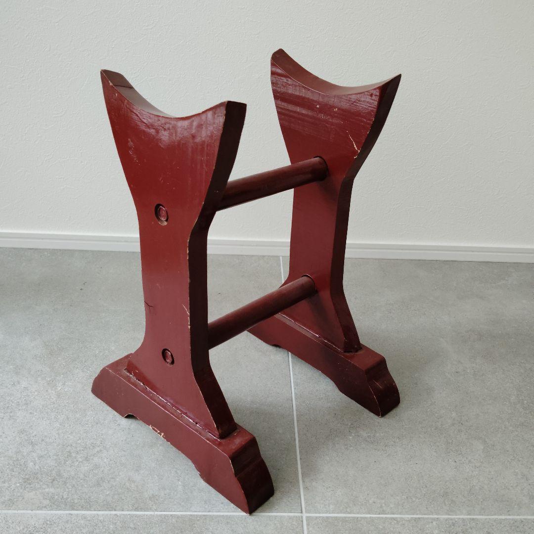 和太鼓 長胴 一尺 φ30cm 木製皮張 鉄製取手4箇所 撥 台付セット