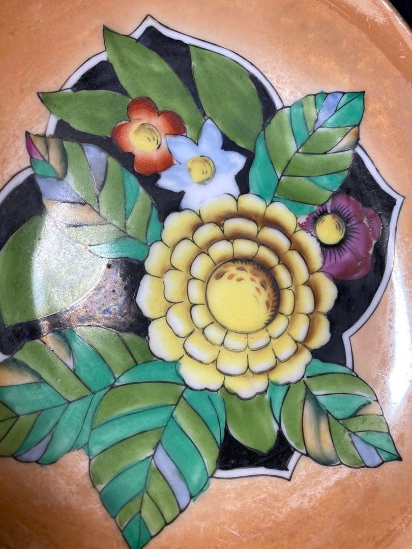 オールドノリタケ アールデコ調花柄　絵皿