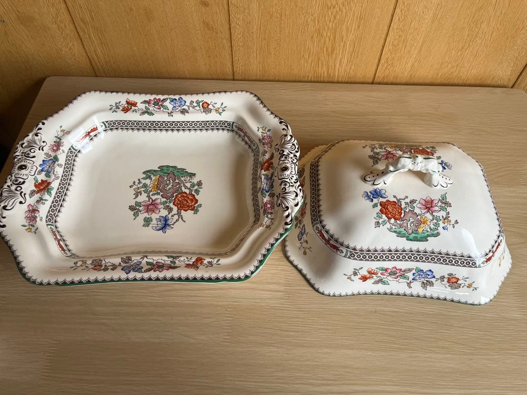 蓋付きボウル　イギリス　SPODE　ヴィンテージ　陶磁器