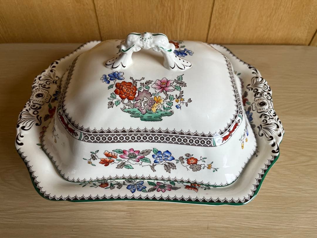 蓋付きボウル　イギリス　SPODE　ヴィンテージ　陶磁器