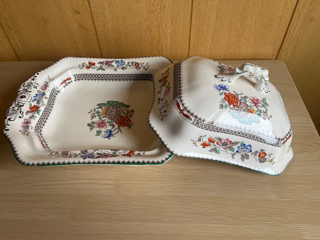 蓋付きボウル　イギリス　SPODE　ヴィンテージ　陶磁器