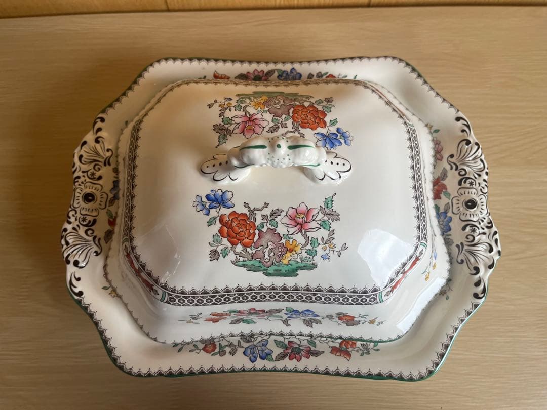 蓋付きボウル　イギリス　SPODE　ヴィンテージ　陶磁器