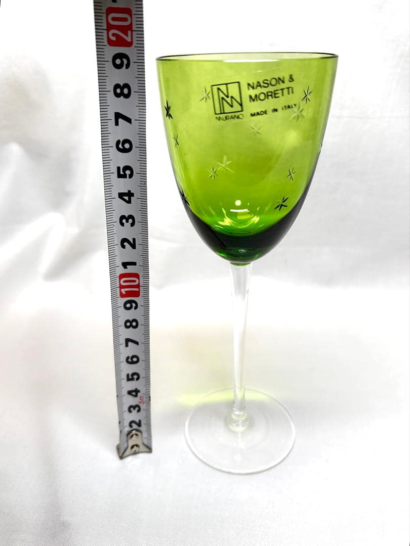 Nason & Moretti グリーンワイングラス約19cm