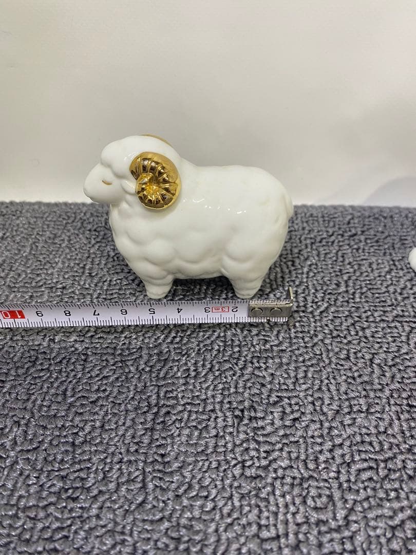 陶器製ホワイト動物置物12点セット