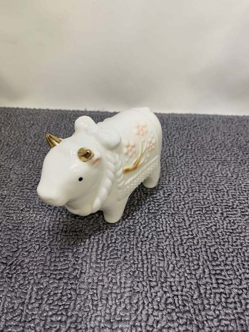 陶器製ホワイト動物置物12点セット