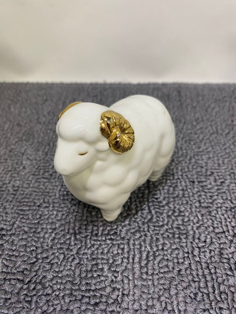 陶器製ホワイト動物置物12点セット