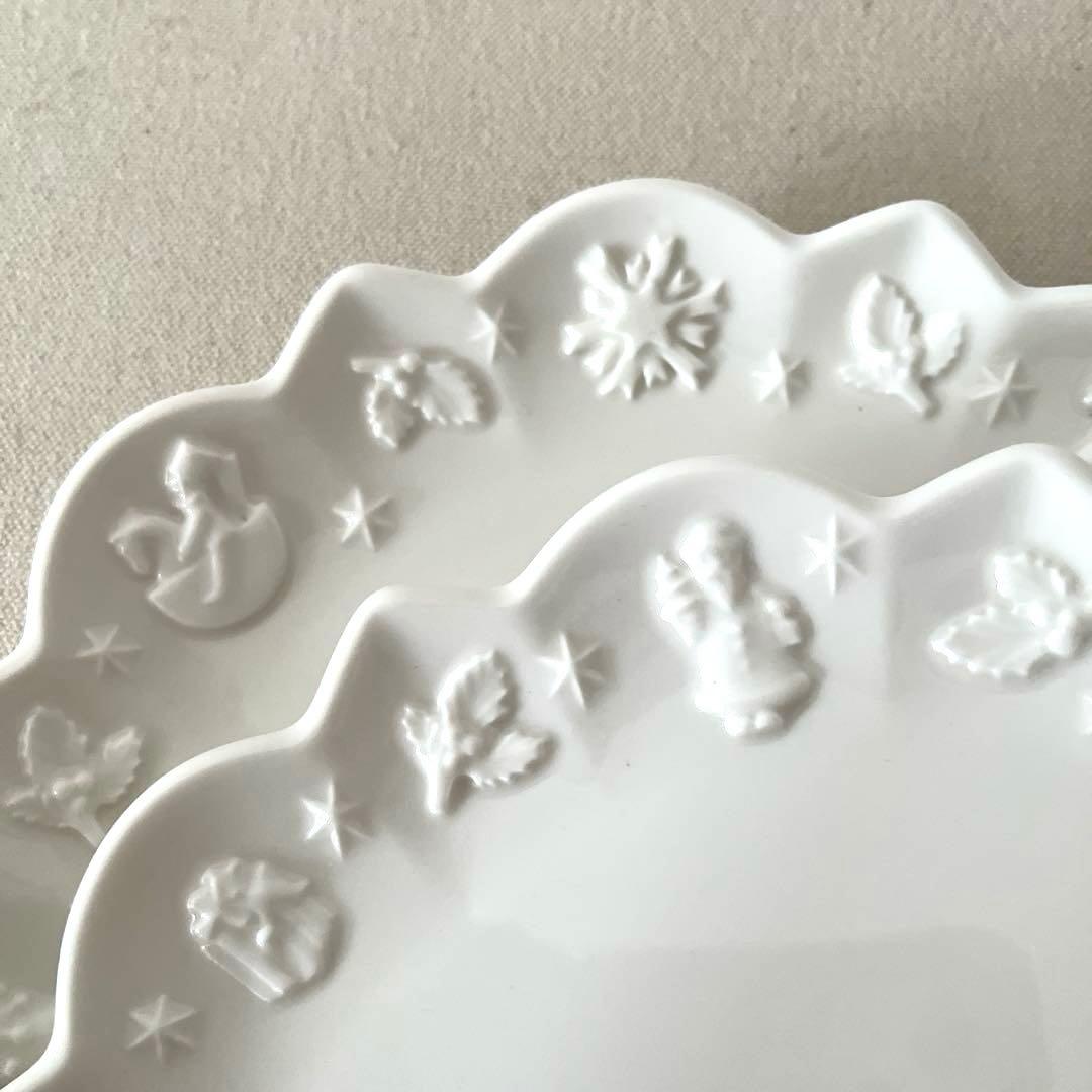 M439 ○ビレロイ＆ボッホ　クリスマス輪花プレート【2枚】未使用　かわいい