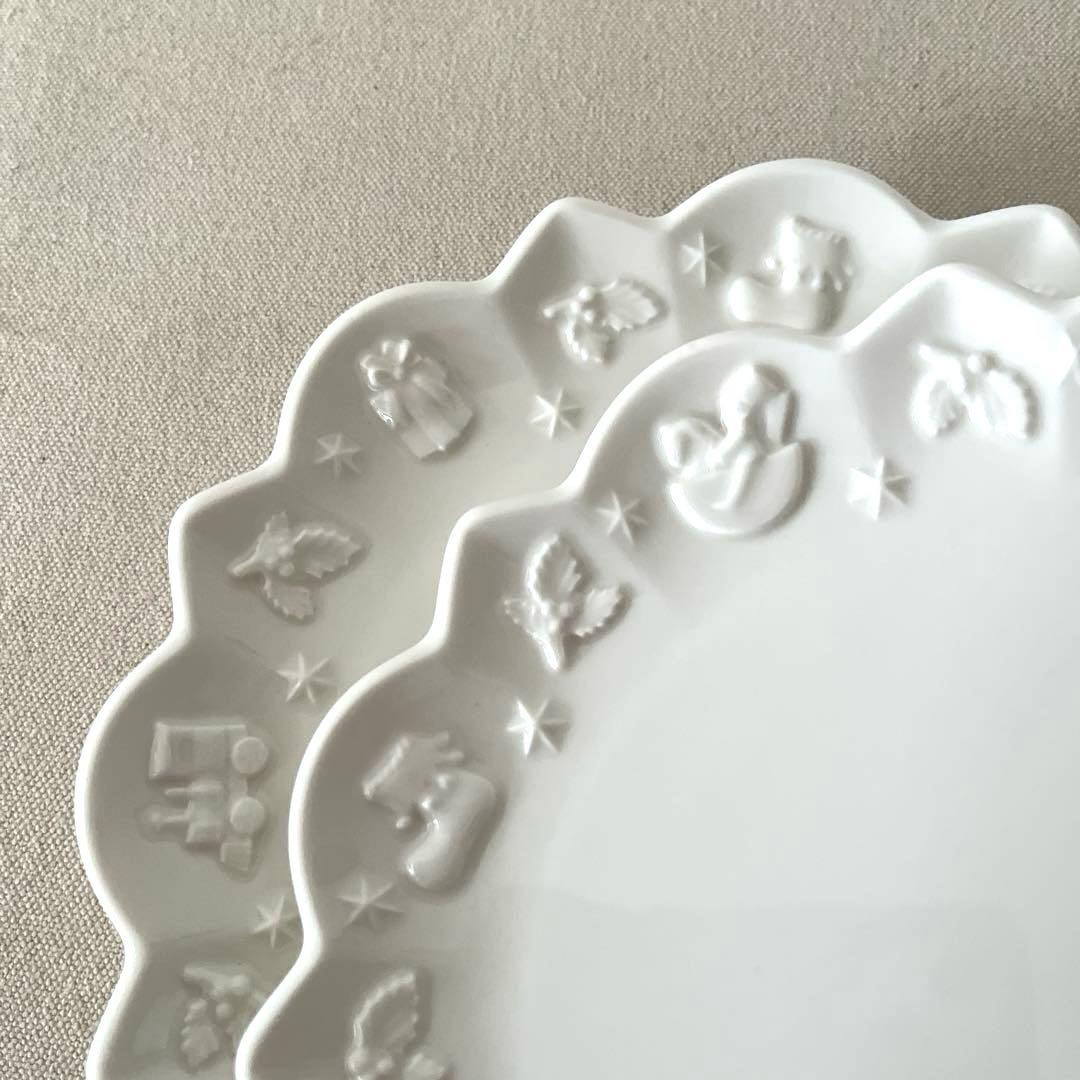 M439 ○ビレロイ＆ボッホ　クリスマス輪花プレート【2枚】未使用　かわいい