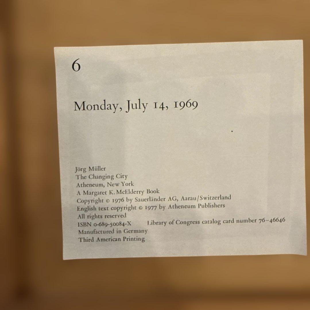 ヨルグミュラー 都市風景 アートポスター 額入　ヴィンテージ　1969