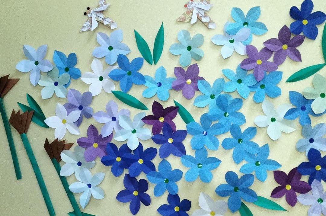 【Licoページ】折り紙　桔梗等75枚　壁面