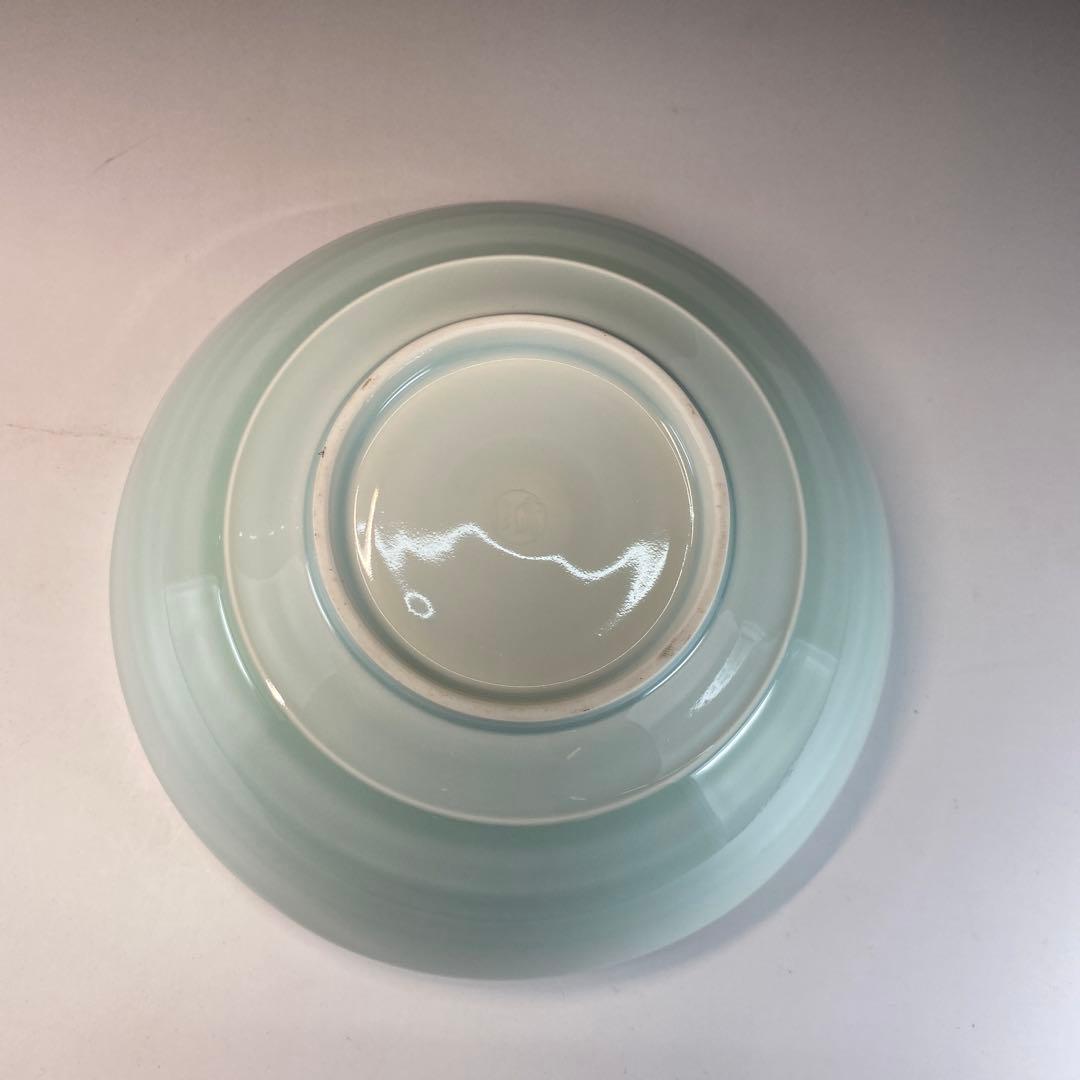 【茶道具】快山窯　塚本快示造　青青磁菓子鉢（共箱）