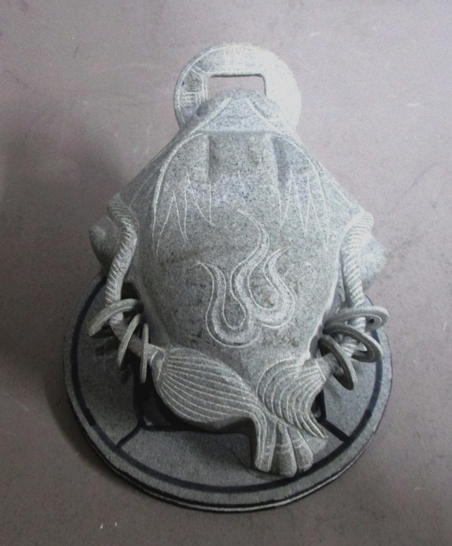 御影石 置物［招財進宝 三脚銭蛙］石彫刻