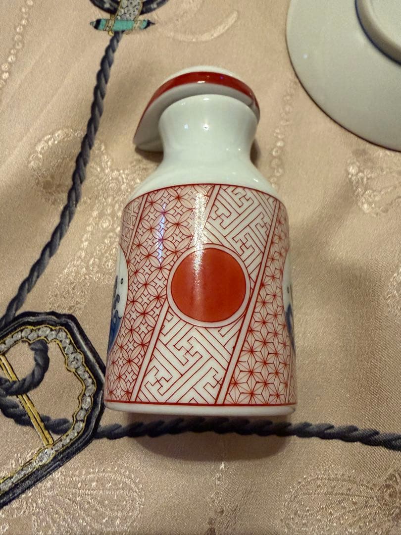 新品同様 【小皿５枚】九谷焼 青郊窯 3号 皿揃 赤絵金襴手 陶器 小皿 豆皿