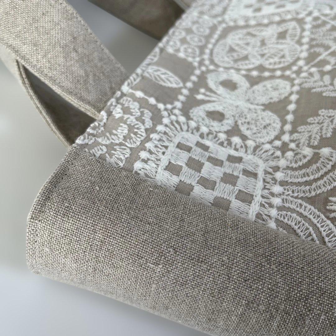 ミナペルホネン ᵃⁿᵈ リネン ナチュラル丸底バッグ